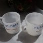 2 Vintage Coffee Cup Mug Federal Glass Tuloma Fertilizer Advertising farming
