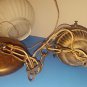 vintage medallion and glass globe ceiling mount hanging electric light fixture