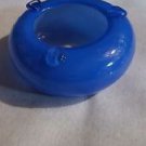 ashtray glass blue and white rounded donut tire style