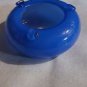 ashtray glass blue and white rounded donut tire style