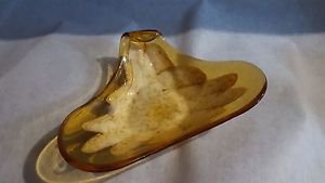 early 1960s Glass Clam Shell Bowl, Sculpture Murano Italy elegant sleek sparkly