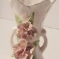 Vtg Norcrest MINIATURES Vase Gold Trim Handle Raised Rose Pr-116C opalescent