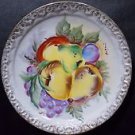 Vintage ceramic plate Fruit gold gilt Hand Painted Japan Wall Decor Signed 8"