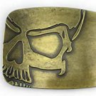 Skull Biker Antique brass Metal Belt Buckle.