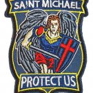 Saint Michael Protect Us Embroidered Cloth Iron On Patch