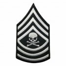 Black and white stripes skull military Embroidered Iron On Patch