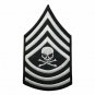 Black and white stripes skull military Embroidered Iron On Patch