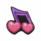 Twice the Love Music Note Embroidered Iron On Patch