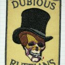 Dubious Ruffians Skull Embroidered Iron On Patch