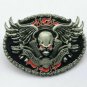 Biker To The Bone Skull Engine On The Fire Metal belt buckle belt buckle