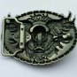 Biker To The Bone Skull Engine On The Fire Metal belt buckle belt buckle
