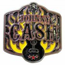 Johnny Cash Flaming Guitar belt buckle belt buckle