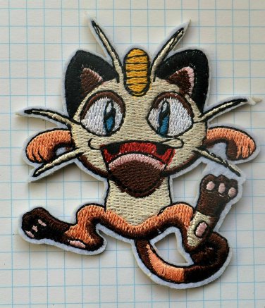 POKEMON GO MEOWTH Embroidered Cloth Iron On Patch