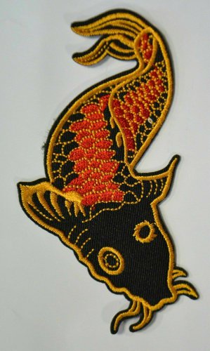 Japanese koi carp fish Embroidered Cloth Iron On Patch