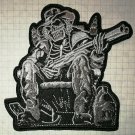 Skeleton with a Shotgun Embroidered Cloth Iron On Patch Biker