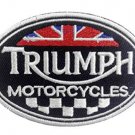 Triumph British Motorcycles Biker Embroidered Cloth Iron On Patches .