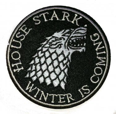 HOUSE STARK WINTER IS COMING Game Of Thrones Embroidered Robe Iron On Patch