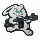 Rabbit Gunner Embroidered Iron On Patch Patch
