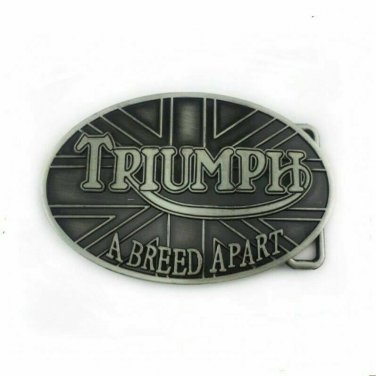 Biker Motorcycle British Flag Triumph Metal Belt Buckle