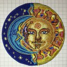 Moon Half Blue and Sun Half Yellow Embroidered Cloth Iron On Patches
