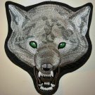 Wolf Large Embroidered Cloth Iron On Patch Motorcycle 25 X 22 cm