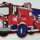 Red Fire Truck Fire Engine Embroidered Iron On Patch Patch
