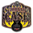 Johnny Cash Flaming Guitar belt buckle