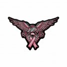 Pink Eagle Breast Cancer Ribbon Motorcycle Embroidered Iron On Patch Patch