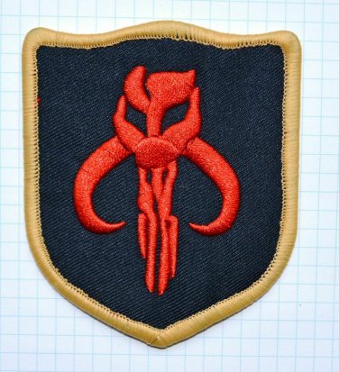 TAN Star Wars BOUNTY HUNTER Boba Fett Mandalorian Bantha skull patch
