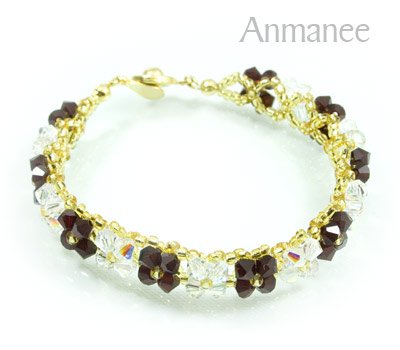 Handcrafted Swarovski Crystal Bracelet - Pikul-Single-Low 010264