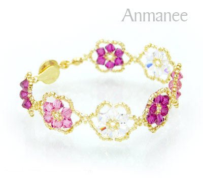 Handcrafted Swarovski Crystal Bracelet - Pellet Queen 010251