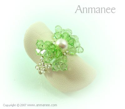 Handcrafted Swarovski Crystal - Ring Bow 010421