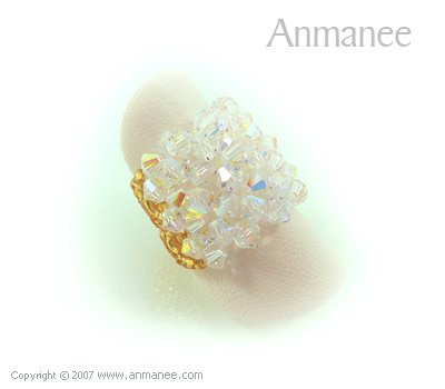 Handcrafted Swarovski Crystal Ring - Square 010474
