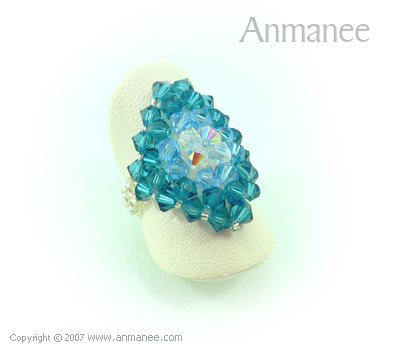 Handcrafted Swarovski Crystal Ring - Diamond 010442