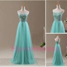 2014  blue beads long prom dress, formal cocktail dress, evening dress