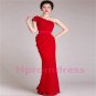 2015 New elegant one-shoulder prom dress daffodil red long Bridesmaid dresses
