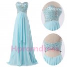 Strapless elegant light sky blue beads quinceanera dress formal cocktail dresses