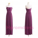 2015 New elegant purple strapless formal bridesmaid dress chiffon prom party dress