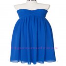 2015 New elegant blue strapless formal bridesmaid dress chiffon prom party dress