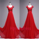 New Hot red beads bridesmaid dress custom size color long evening party dress