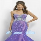 Strapless Beaded Lace Evening Dress Gown  Necklace Prom dress