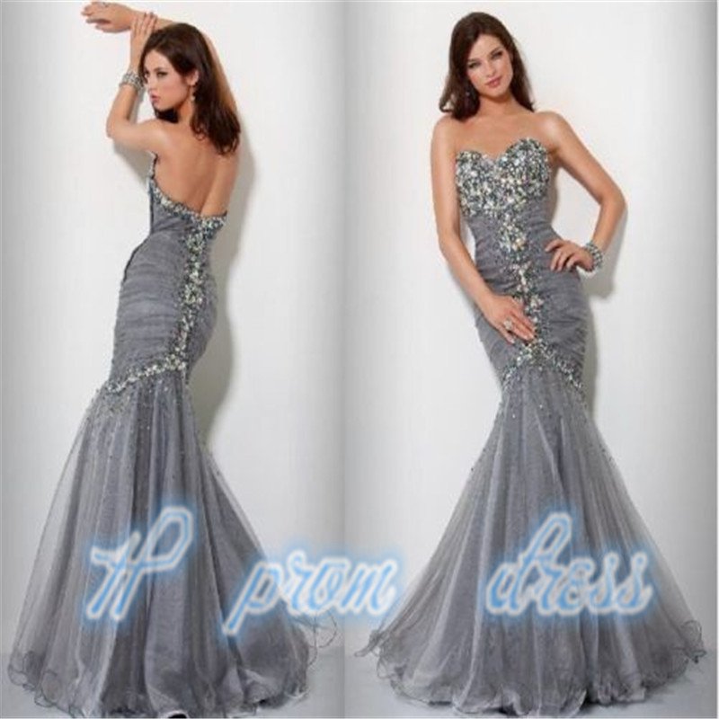 Long Rhinestone Mermaid Prom Formal Party Evening Pageant Dresses