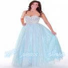 2015 NEW Beads Ball Gown Princess PartyDress Long Prom Formal Bridesmaid Dress