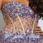 2015 New bead Gown Best long Prom Purple chiffon evening dress