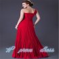 Red One shoulder Bridesmaid Party Formal Cocktail Evening Homecoming Custom Size