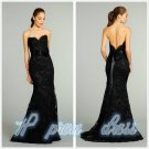 2015 Long Black Mermaid Formal Prom Party Dresses Wedding Gown