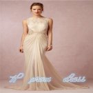 2015 New Arrival Elegant A-line Floor-length Crystal Chiffon White Long Evening Dresses