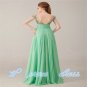 Floor Length Applique Cap Sleeve Cut-out Back Chiffon See Through Corset Long Prom Dresses