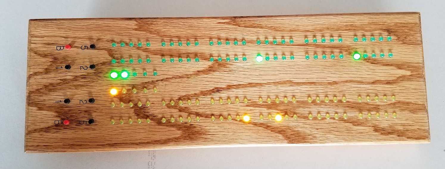 Electronic Cribbage Board LEDcribbage Green Bay Green & Yellow