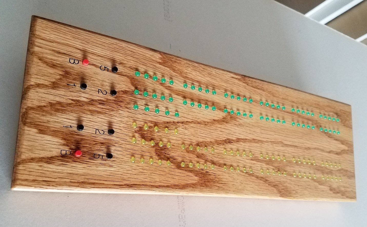 Electronic Cribbage Board LEDcribbage Green Bay Green & Yellow